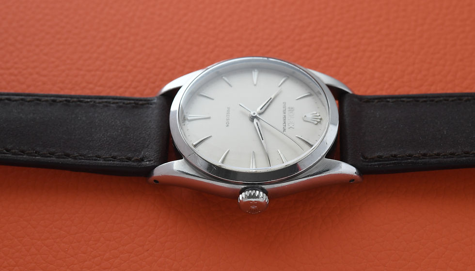 Thumbnail: Rolex Big Bubbleback 6298 Oyster Perpetual Silver Dial 36mm 1953