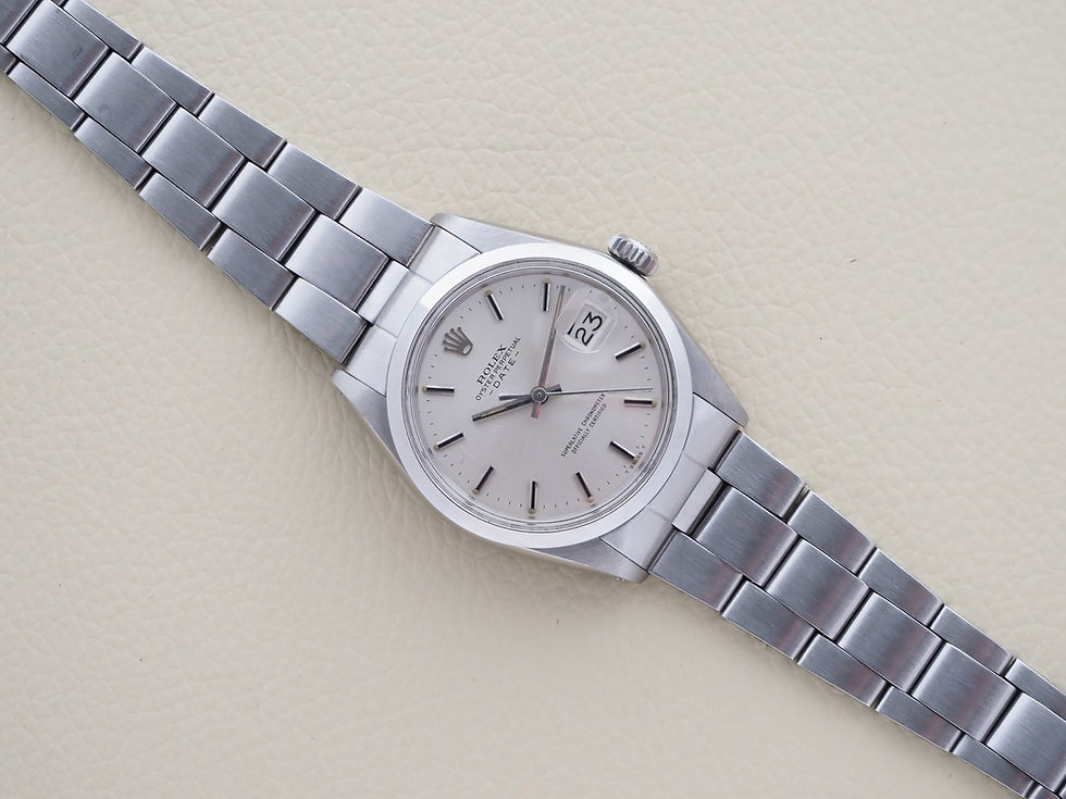 Thumbnail: Rolex Oyster Perpetual Date 34mm Ref 1500 Silver Dial 1970