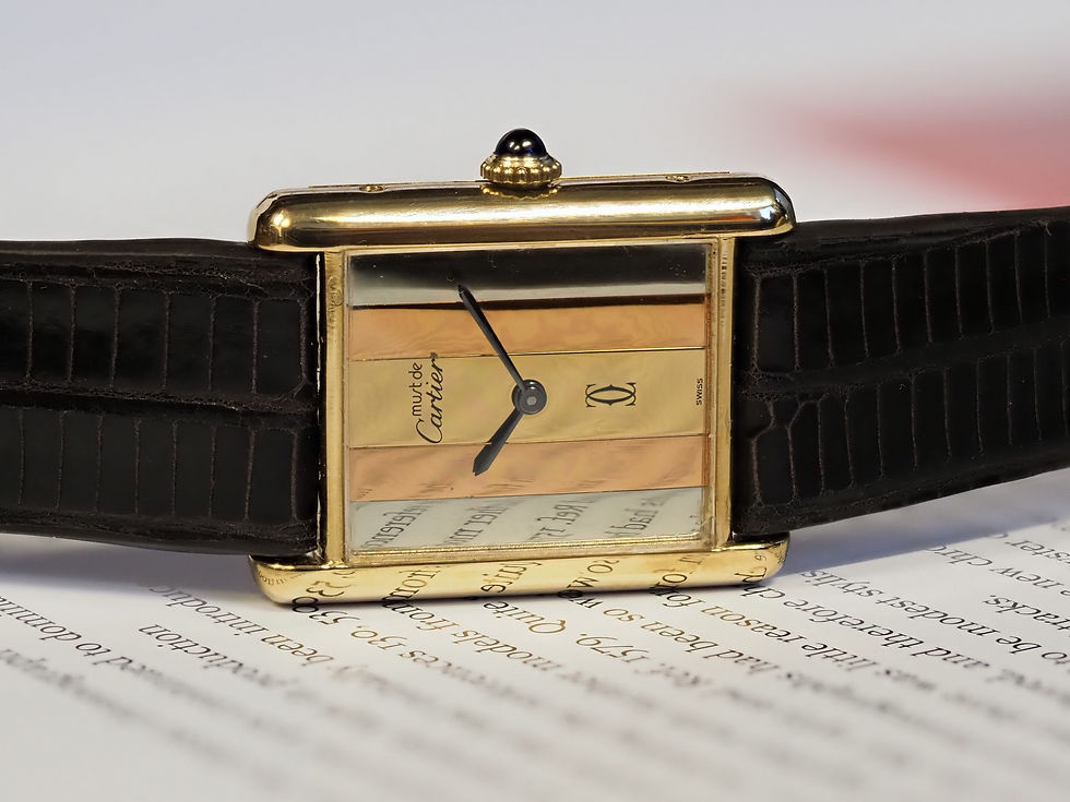 Thumbnail: Cartier Must Tank Trinity Dial Large 23.5mm Manual Wind