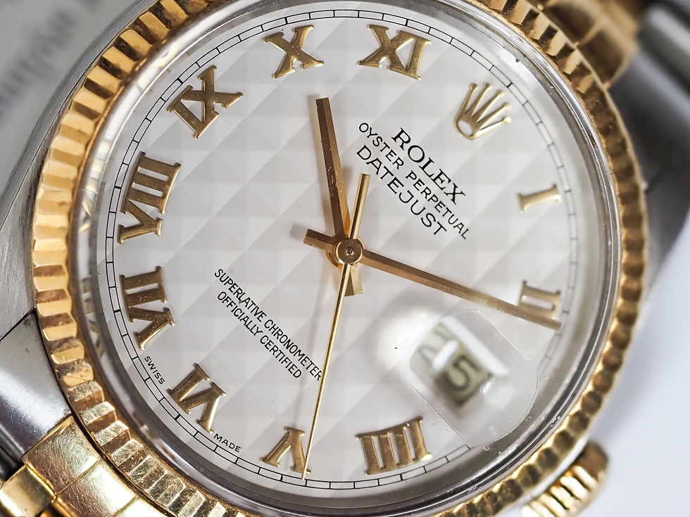 Thumbnail: Rolex Datejust Steel & 18K Gold 36mm Ivory Pyramid Dial 1987