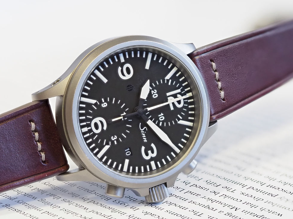 Miniature : Sinn 756 Steel Chronograph 40mm Black Dial Unworn