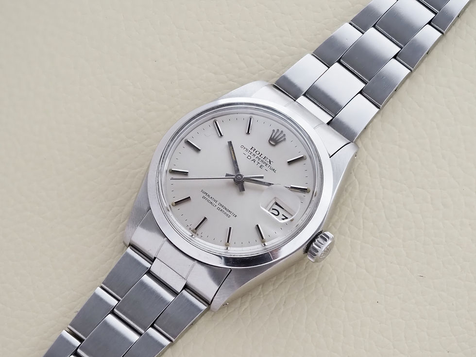 Thumbnail: Rolex Oyster Perpetual Date 34mm Ref 1500 Silver Dial 1970
