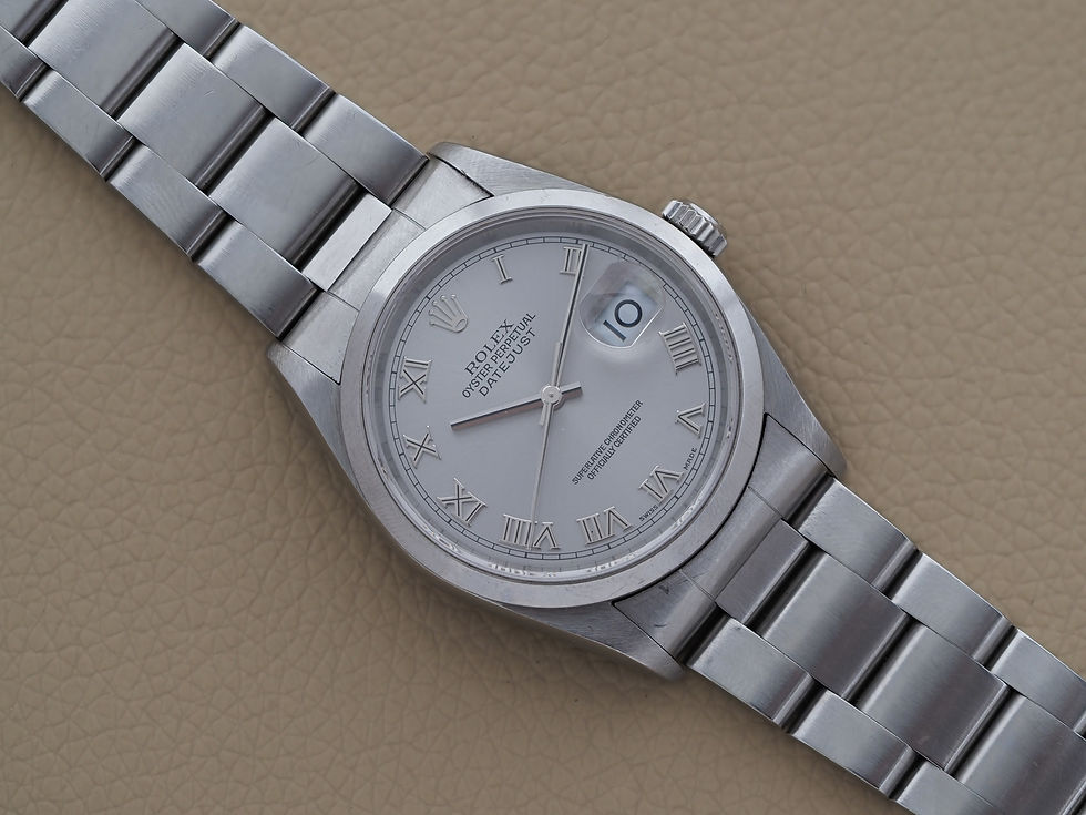 Thumbnail: Rolex Datejust 16200 Silver Roman Numerals 78360 Bracelet 2001
