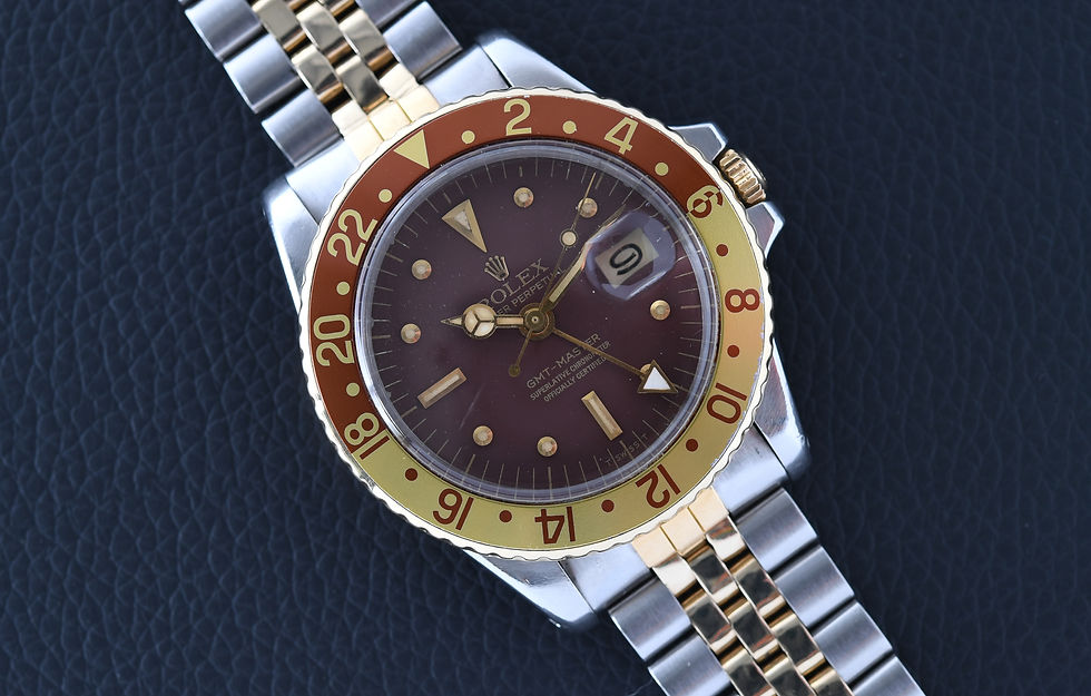 Miniature : Rolex GMT Master Rootbeer 1675 1973 Two Tone USA Bracelet