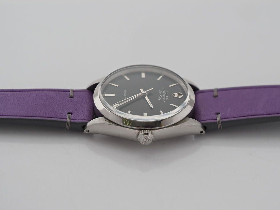 Thumbnail: Rolex Air King 5500  Silver Print Black Dial 1968