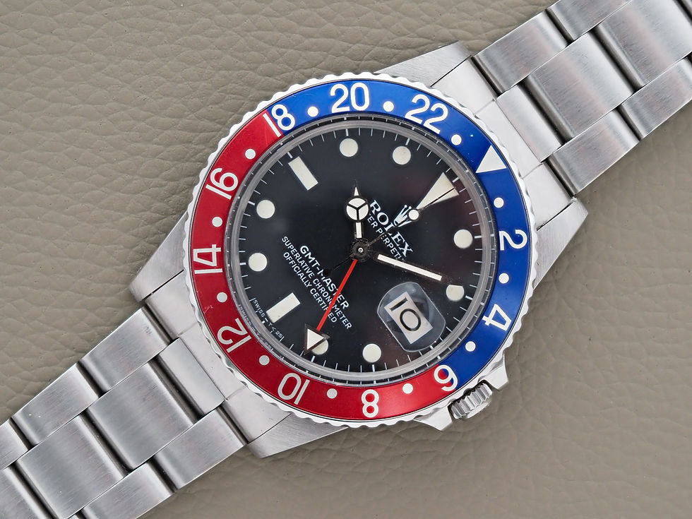 Miniature : Rolex GMT-Master Matte Dial 16750 Pepsi 78360 Oyster Bracelet 1981