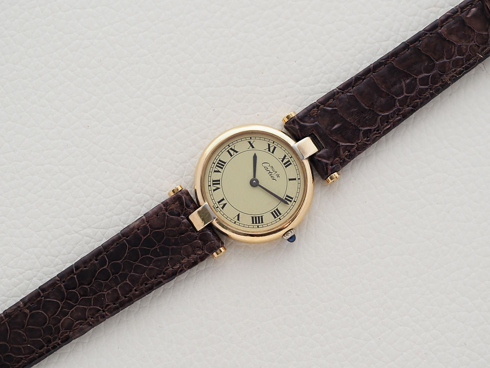Thumbnail: Cartier Vendome Vermeil 24mm Quartz Roman Limoncello Dial