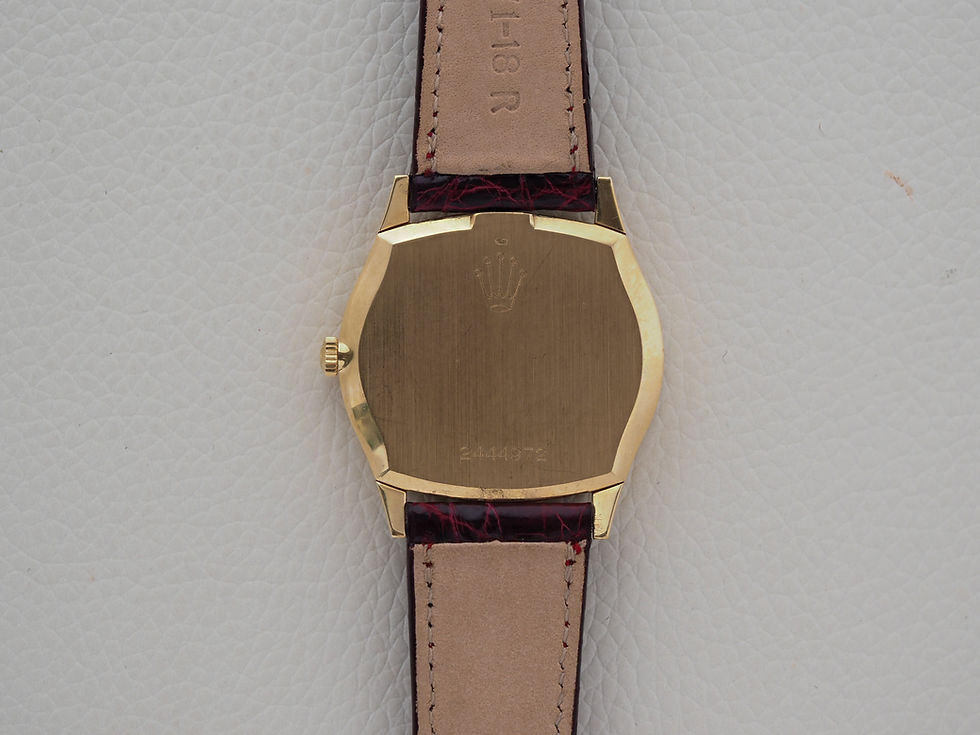 Thumbnail: Rolex Cellini 3806 Jumbo 18k Gold 32mm Silver Dial Cal 1600 1970