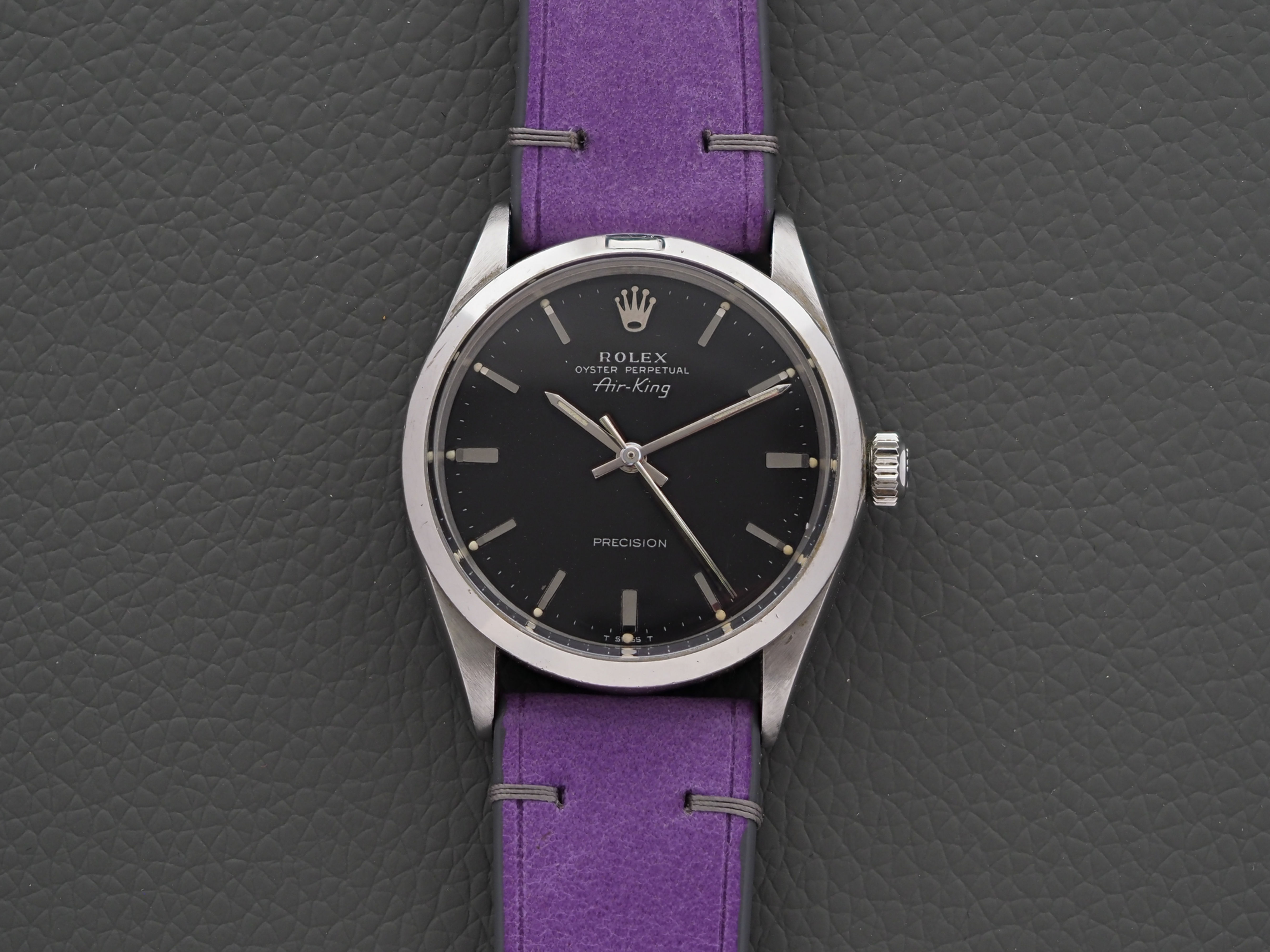 Rolex Air King 5500  Silver Print Black Dial 1968