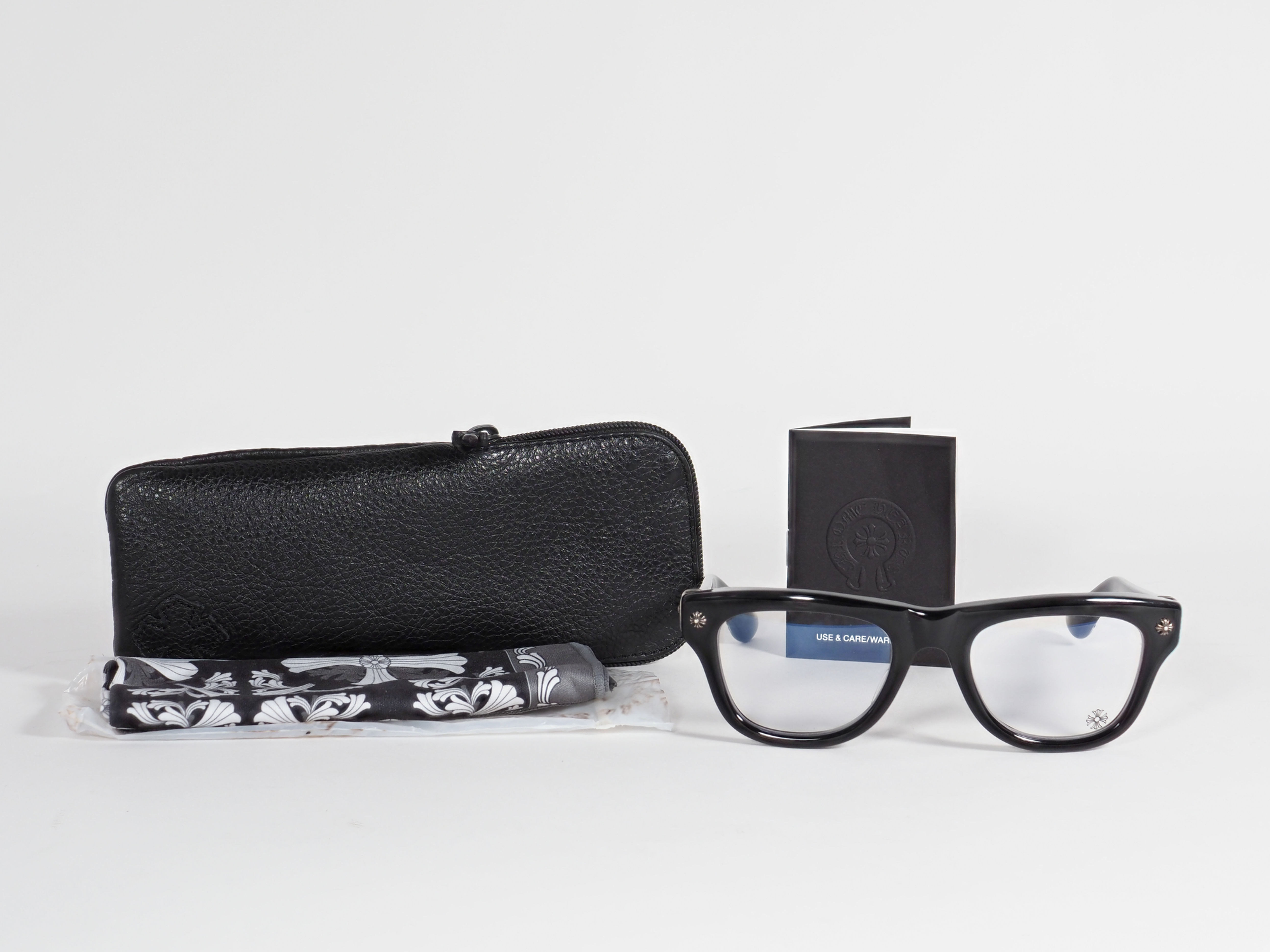Chrome Hearts TRITITSAGAIN Black Optical Eyeglasses 53□22-150 Japan w/ Case