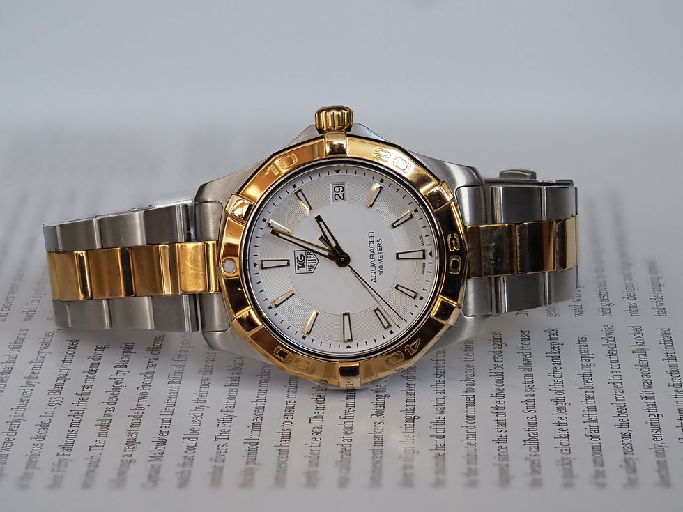 Miniature : TAG Heuer Aquaracer Two Tone WAP1120 White Dial 39mm With Box Manuals
