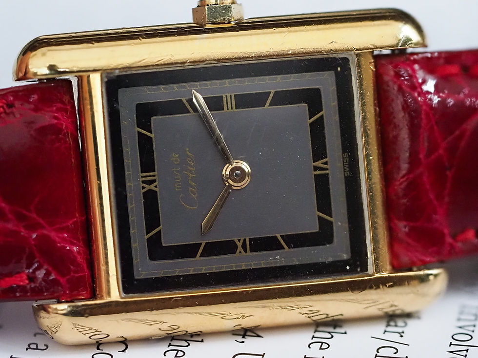 Thumbnail: Cartier Tank Vermeil 3 66001 Gray-Black Dial 21x28mm