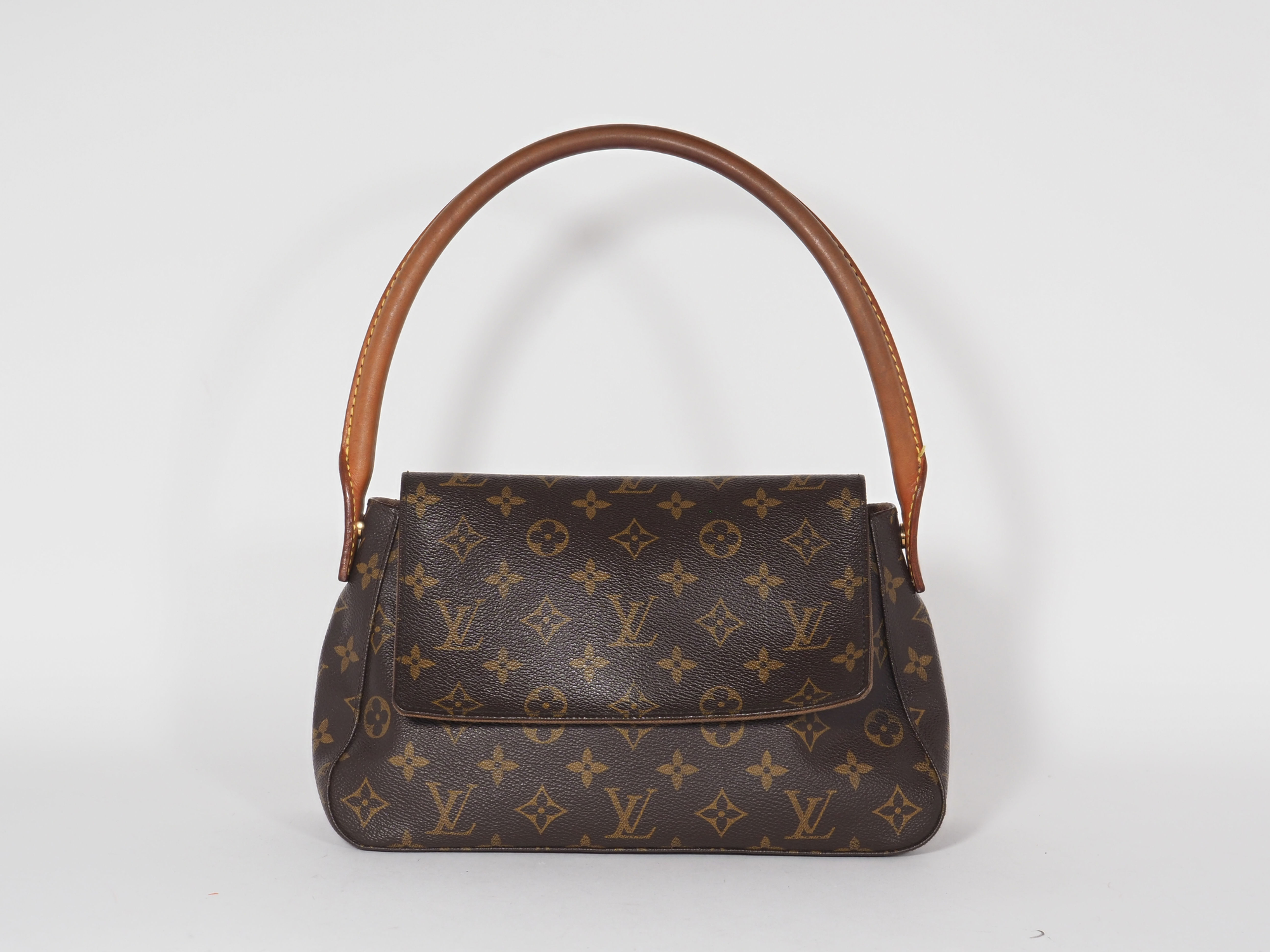 Louis Vuitton Monogram Looping PM Shoulder Bag Brown Canvas Handbag