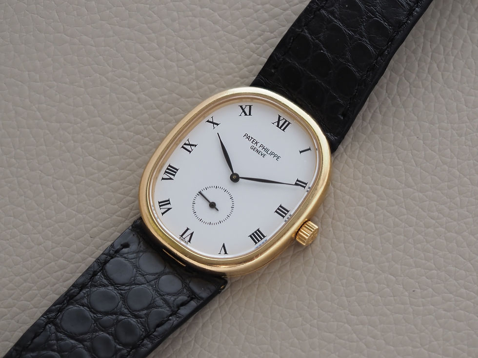 Thumbnail: Patek Philippe Golden Ellipse 3978J 29x33.6mm White Roman Dial 18k Yellow Gold