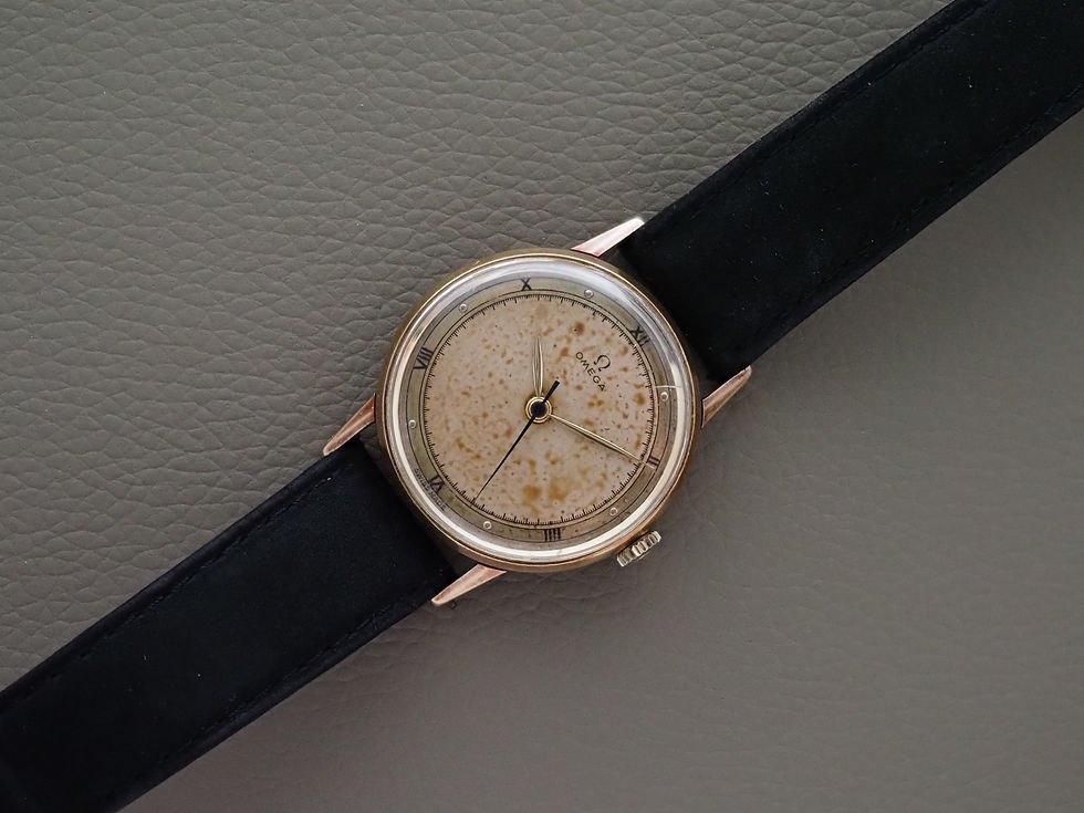 Thumbnail: Omega 28SC Manual Wind 14k Gold 32.5mm Case Silver-GoldTrack 1944