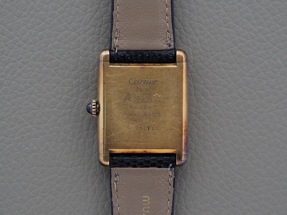 Thumbnail: Must de Cartier Tank Black Dial Manual Wind 23.5mm Purple Patina