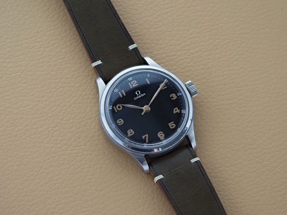 Miniature : Omega Gilt Lacquered Black Dial Ref 2179/3 1947 35mm