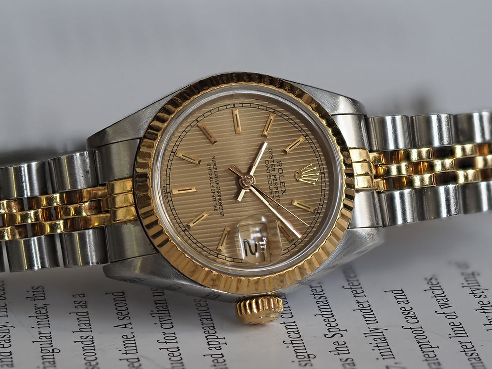Miniature : Rolex Lady-Datejust 69173 Tapestry Champagne Dial 1986