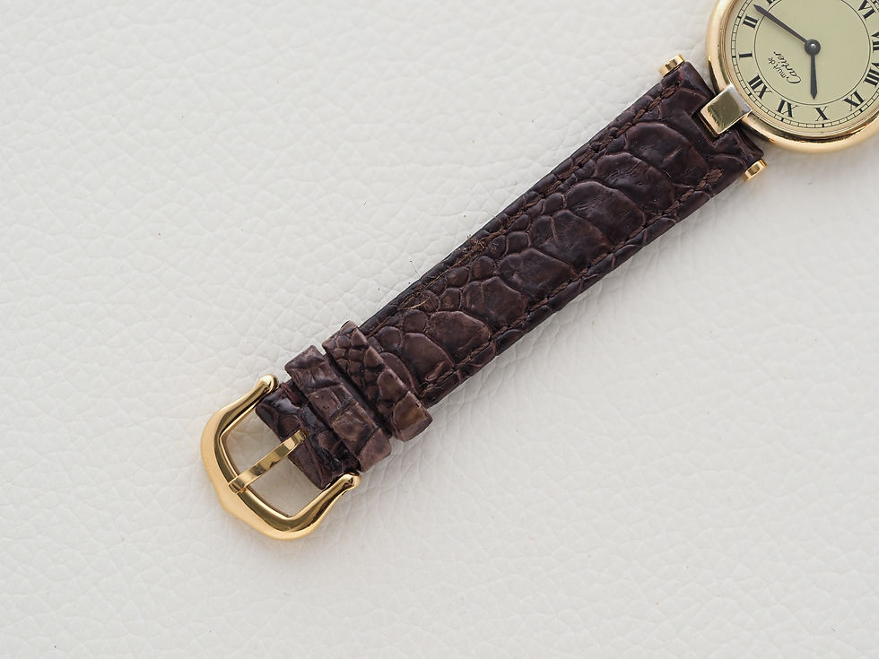 Thumbnail: Cartier Vendome Vermeil 24mm Quartz Roman Limoncello Dial