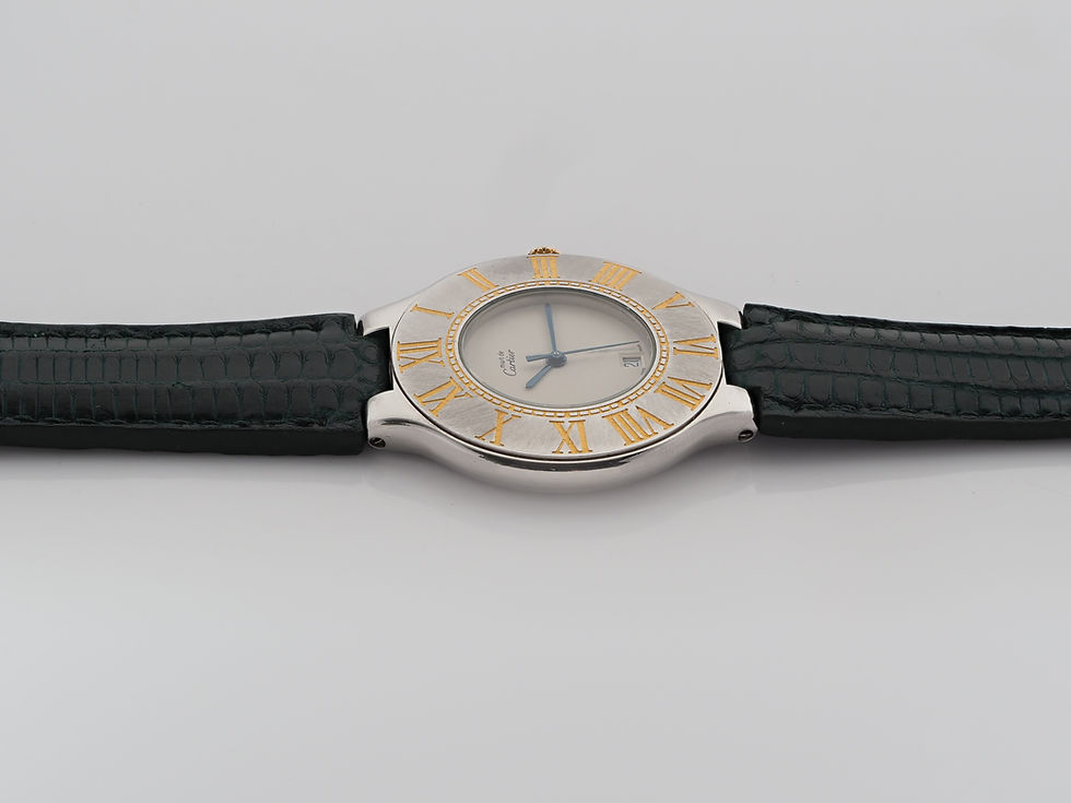Thumbnail: Cartier Must 21 Watch 9011 Quartz Date Mens 35mm