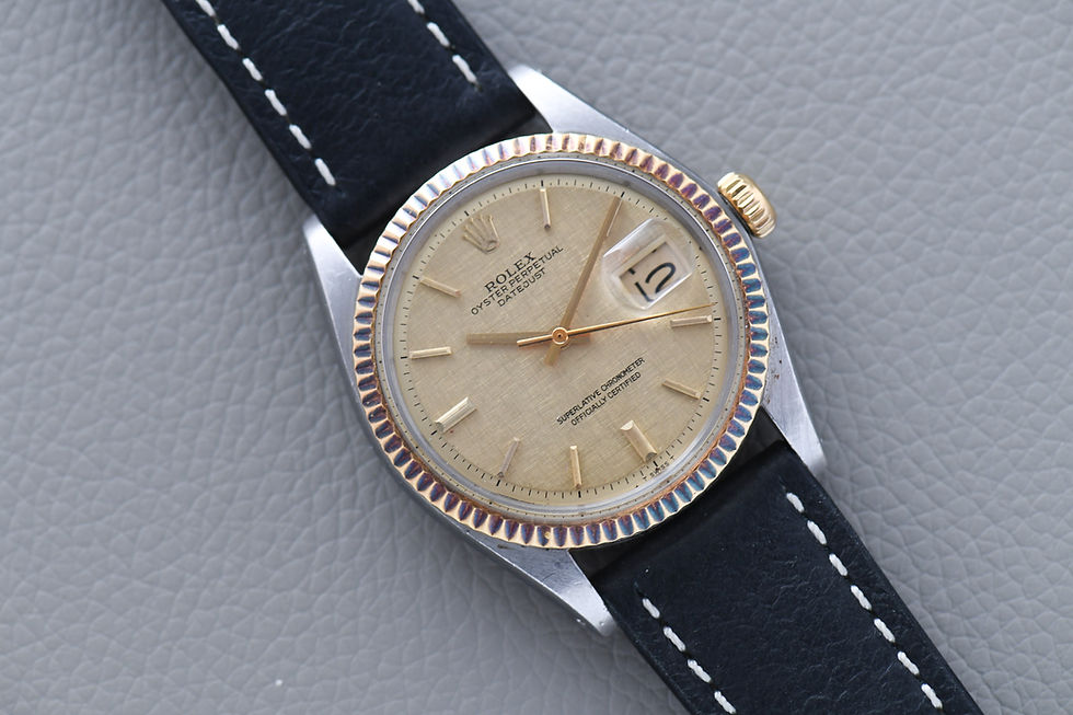 Thumbnail: Rolex Datejust 1601 Linen Dial Unpolished 1973