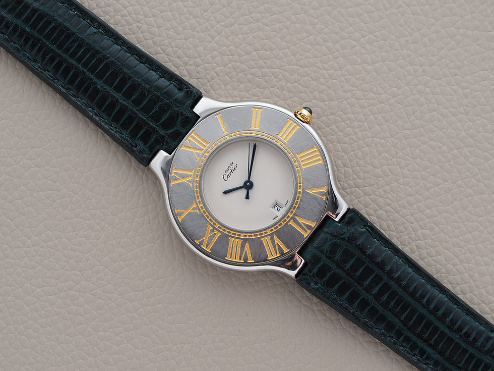 Miniature : Cartier Must 21 Watch 9011 Quartz Date Mens 35mm