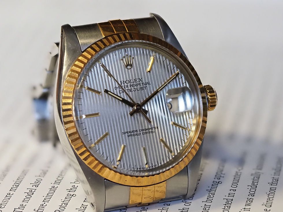Miniature : Rolex Datejust 16013 Silver Tapestry Dial 62523H-18 Jubilee Bracelet 1987