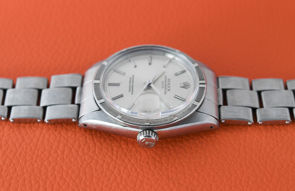 Thumbnail: Rolex Date 1501 34mm Silver Dial with 7205 Riveted Bracelet 1966