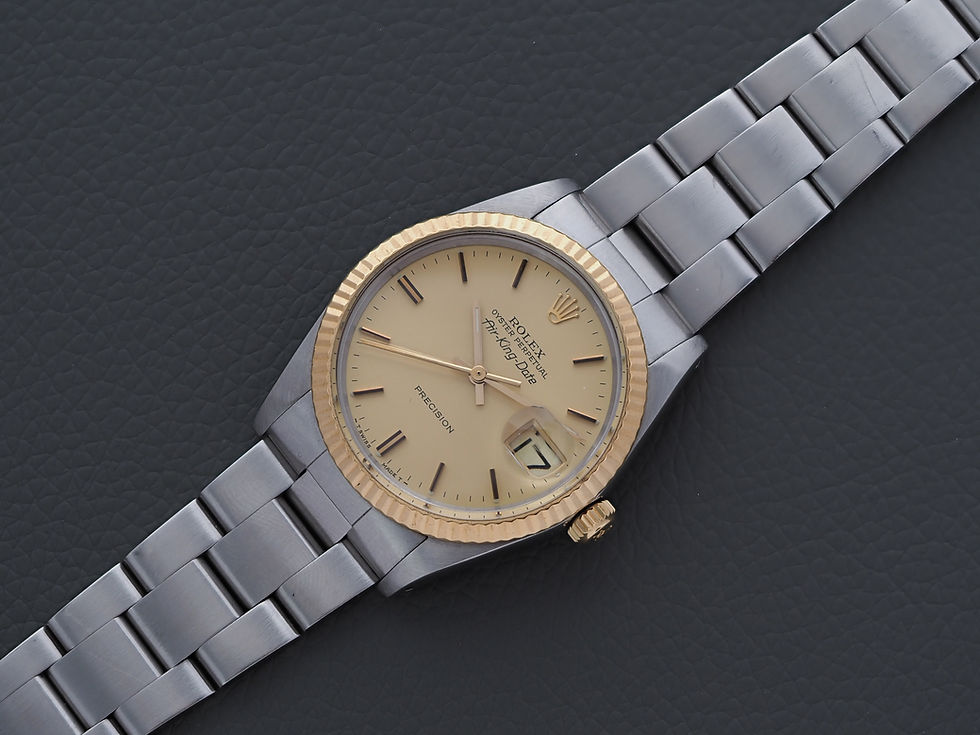 Miniature : Rolex Air-King Date 5701 Two Tone Champagne Dial 34.5mm 1987