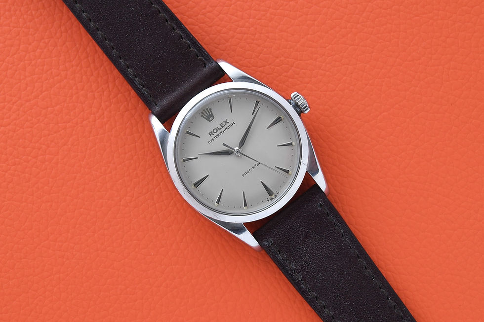 Thumbnail: Rolex Big Bubbleback 6298 Oyster Perpetual Silver Dial 36mm 1953