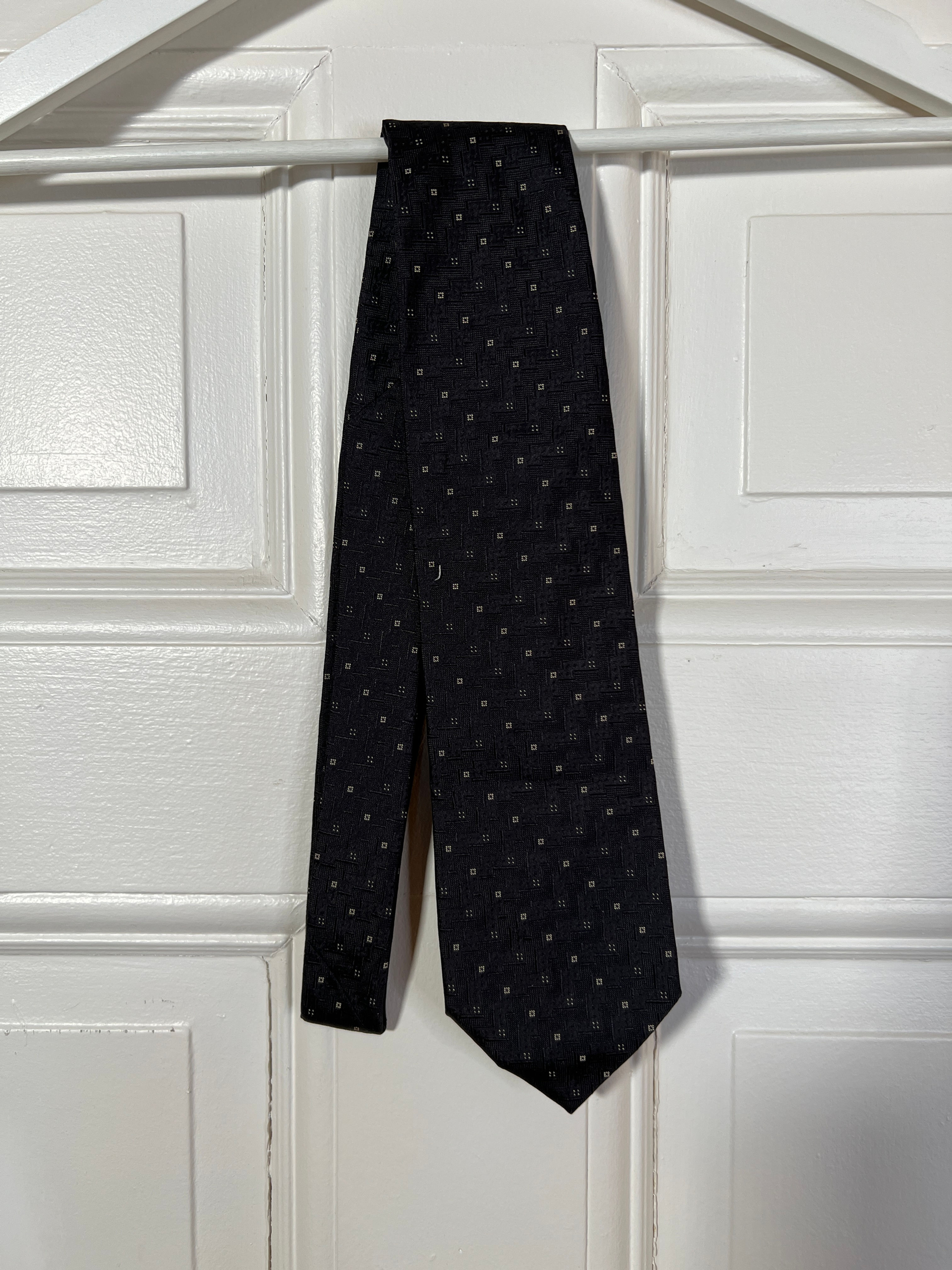 Vintage Dior Silk Black Motif Tie