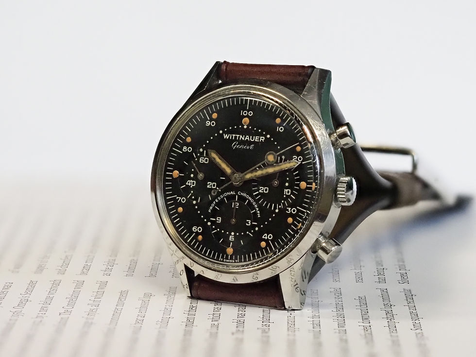Thumbnail: Wittnauer Professional Chronograph Ref. 242T 38.25mm Black Dial 1960's