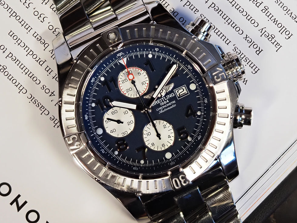 Thumbnail: Breitling Super Avenger Chronograph A13370 Blue Dial 48mm