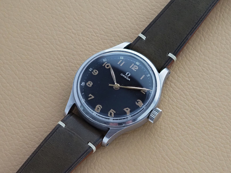 Miniature : Omega Gilt Lacquered Black Dial Ref 2179/3 1947 35mm