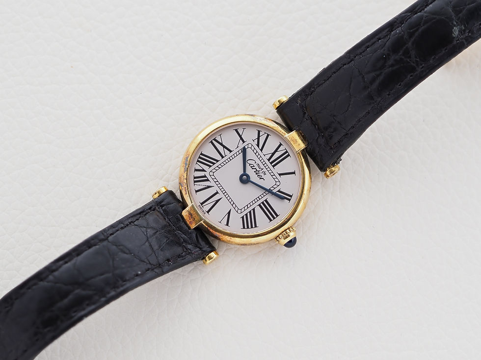 Thumbnail: Cartier Vermeil 590004 24 mm, Gold Plated Large Roman Numerals