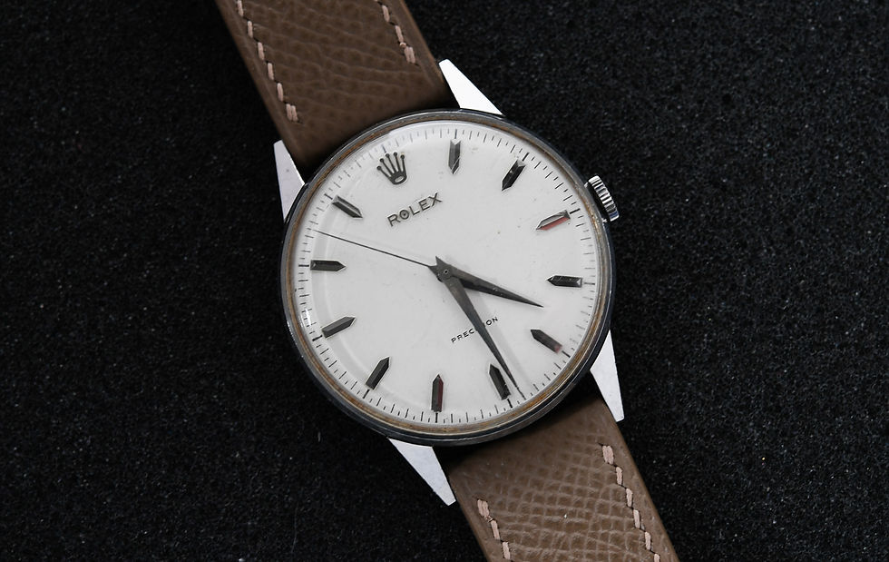 Thumbnail: Rolex Precision 9022 Manual Wind Off-White Dial Unpolished 1955