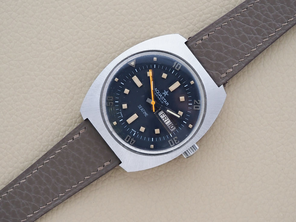 Miniature : Aquastar Seatime 1000 39.5mm Vintage Black Vibrant Patina Dial