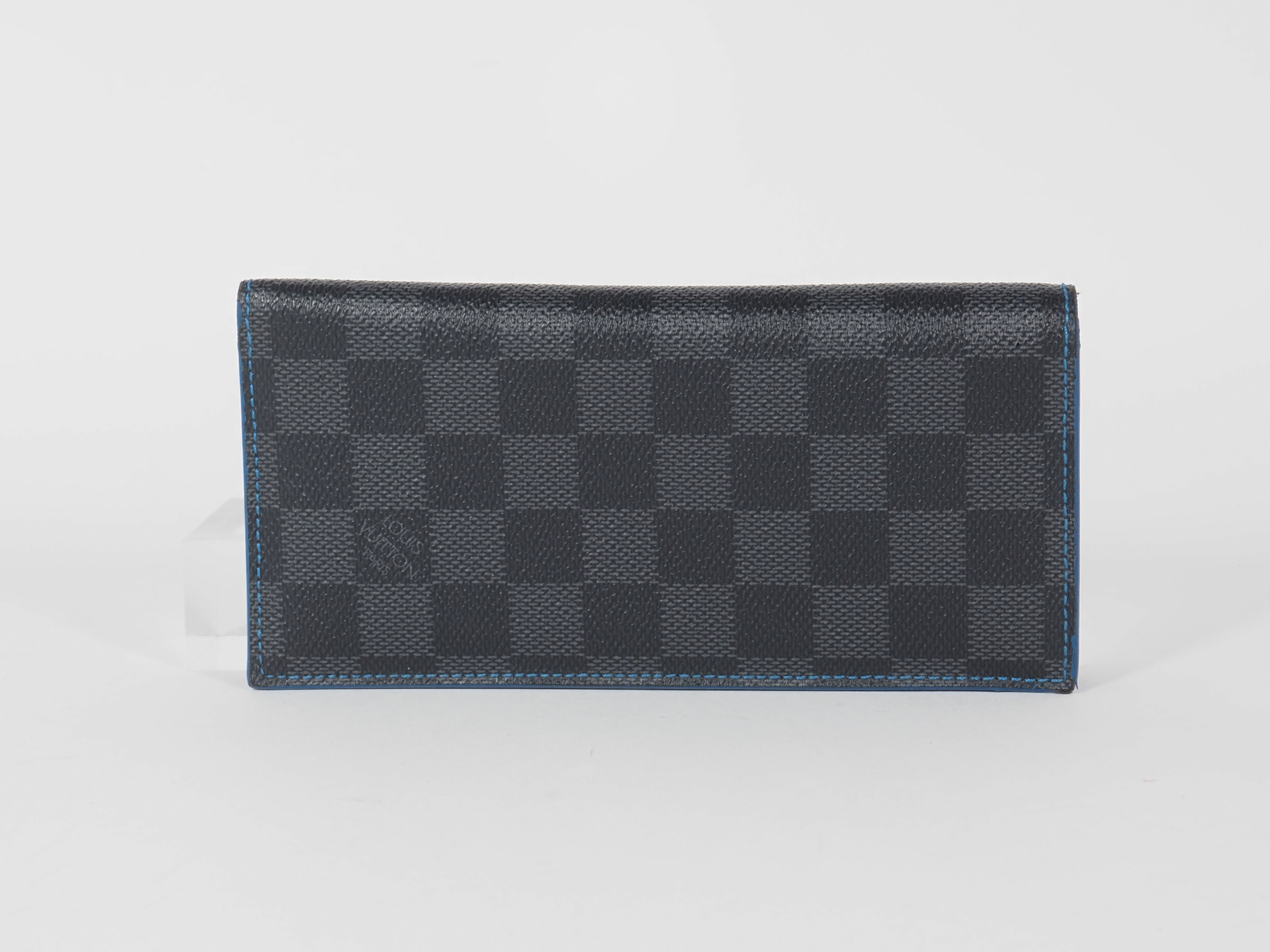 Louis Vuitton Damier Graphite Long Wallet Blue Interior Zip Pocket