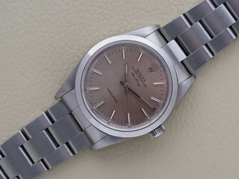 Miniature : Rolex Oyster Perpetual Air-King 14000 Tropical Silver Dial /w Papers 1993