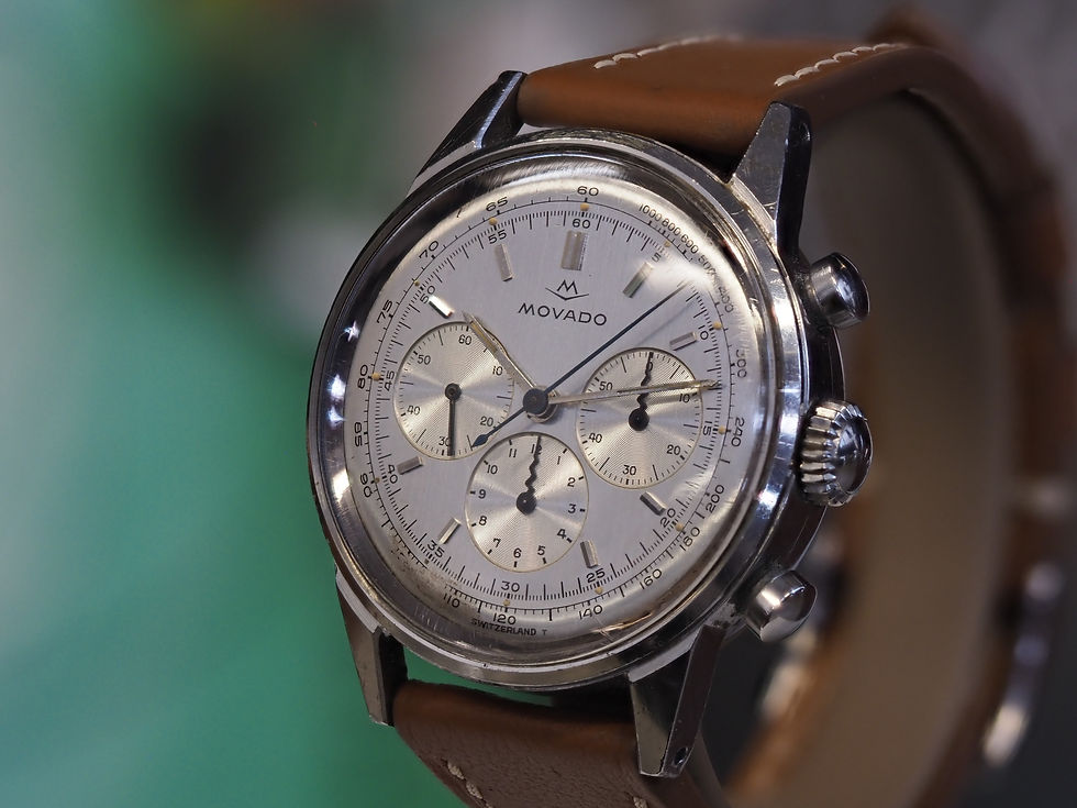 Miniature : Movado M95 Chronograph 35mm Brushed Silver Dial Francois Borgel Case