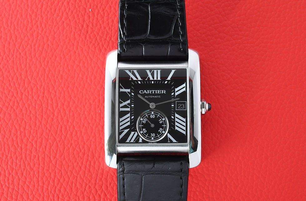 Cartier Tank MC Black Dial W5330004 3589 Box and Open Papers