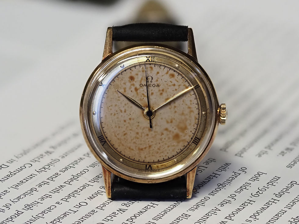 Thumbnail: Omega 28SC Manual Wind 14k Gold 32.5mm Case Silver-GoldTrack 1944