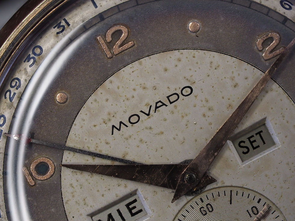 Miniature : Movado Mens's Two Tone Rose Gold Jumbo 36mm Triple Date
