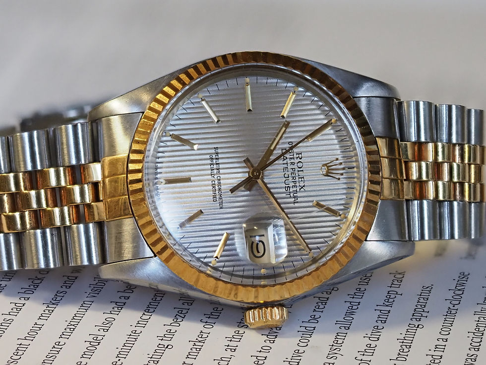 Miniature : Rolex Datejust 16013 Silver Tapestry Dial 62523H-18 Jubilee Bracelet 1987
