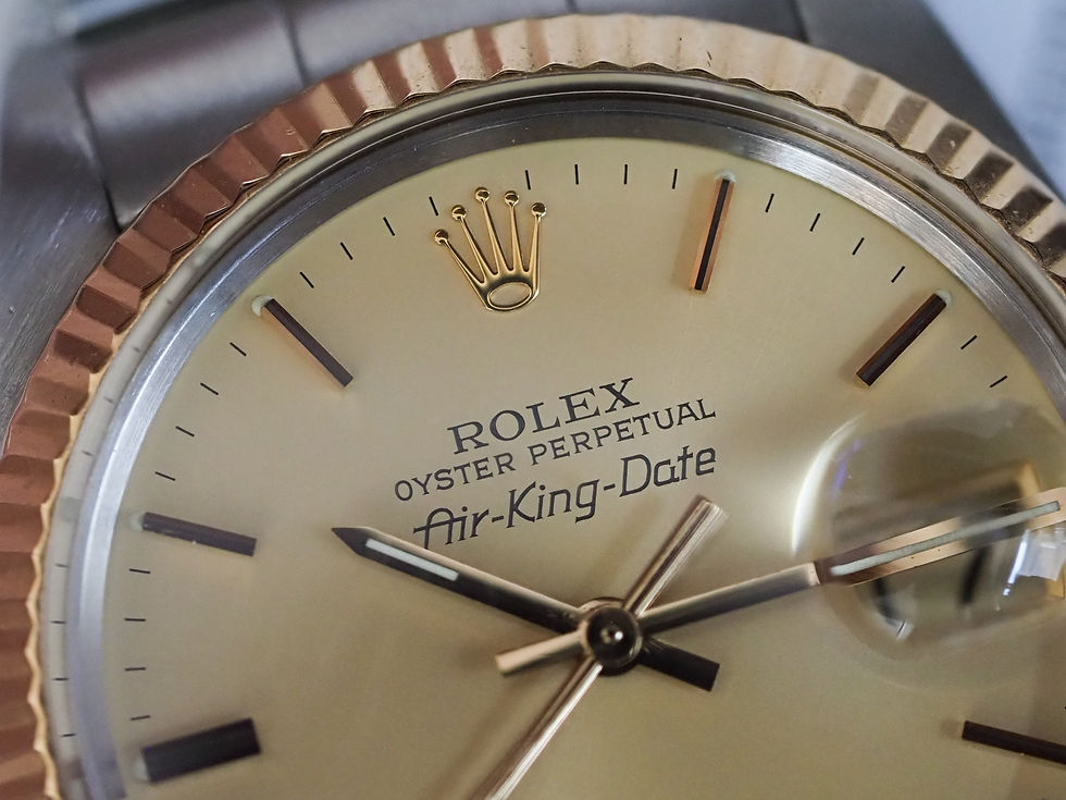 Miniature : Rolex Air-King Date 5701 Two Tone Champagne Dial 34.5mm 1987