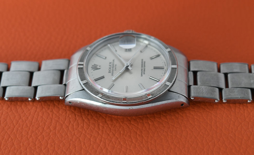 Thumbnail: Rolex Date 1501 34mm Silver Dial with 7205 Riveted Bracelet 1966