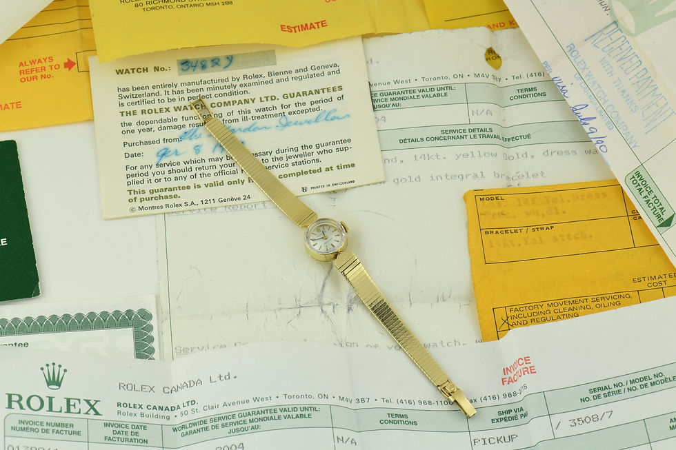 Thumbnail: Rolex Precision Ladie's 1970 14k Gold Made In France