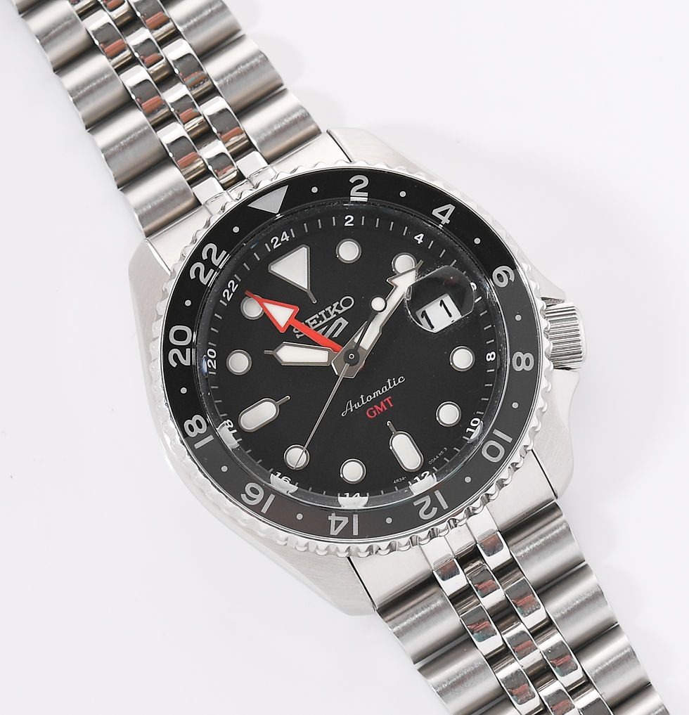 Thumbnail: Seiko 5 GMT Automatic SSK001 Black Bezel