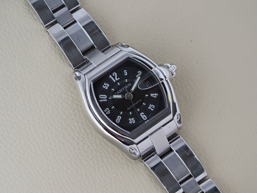 Miniature : Cartier Roadster W62004V3 2510 Black Dial Manual + Warranty 200