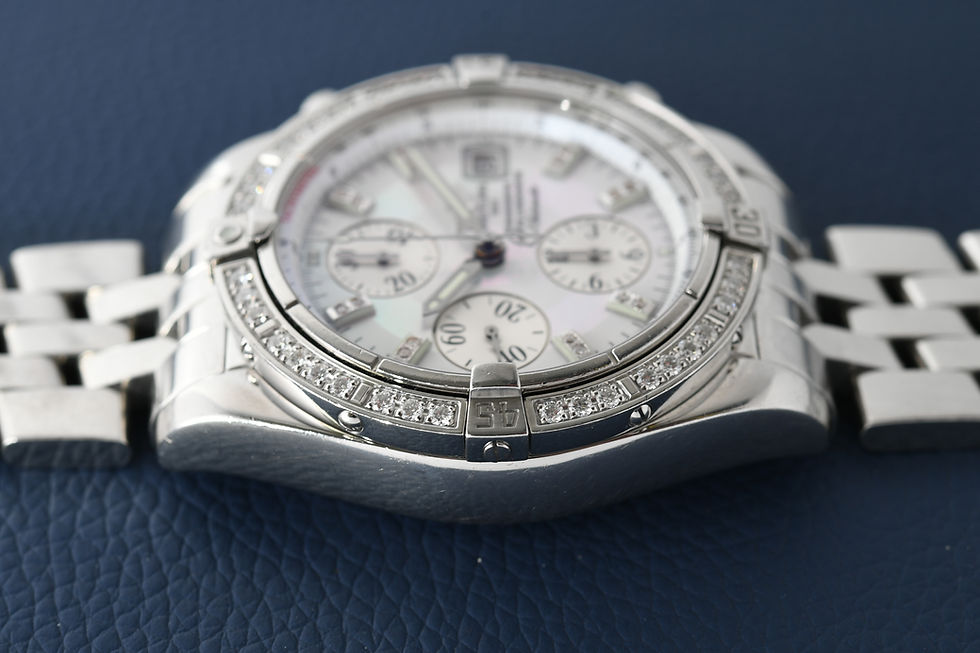 Thumbnail: Breitling Chronograph 13356 Factory MOP DIamond Dial and Bezel